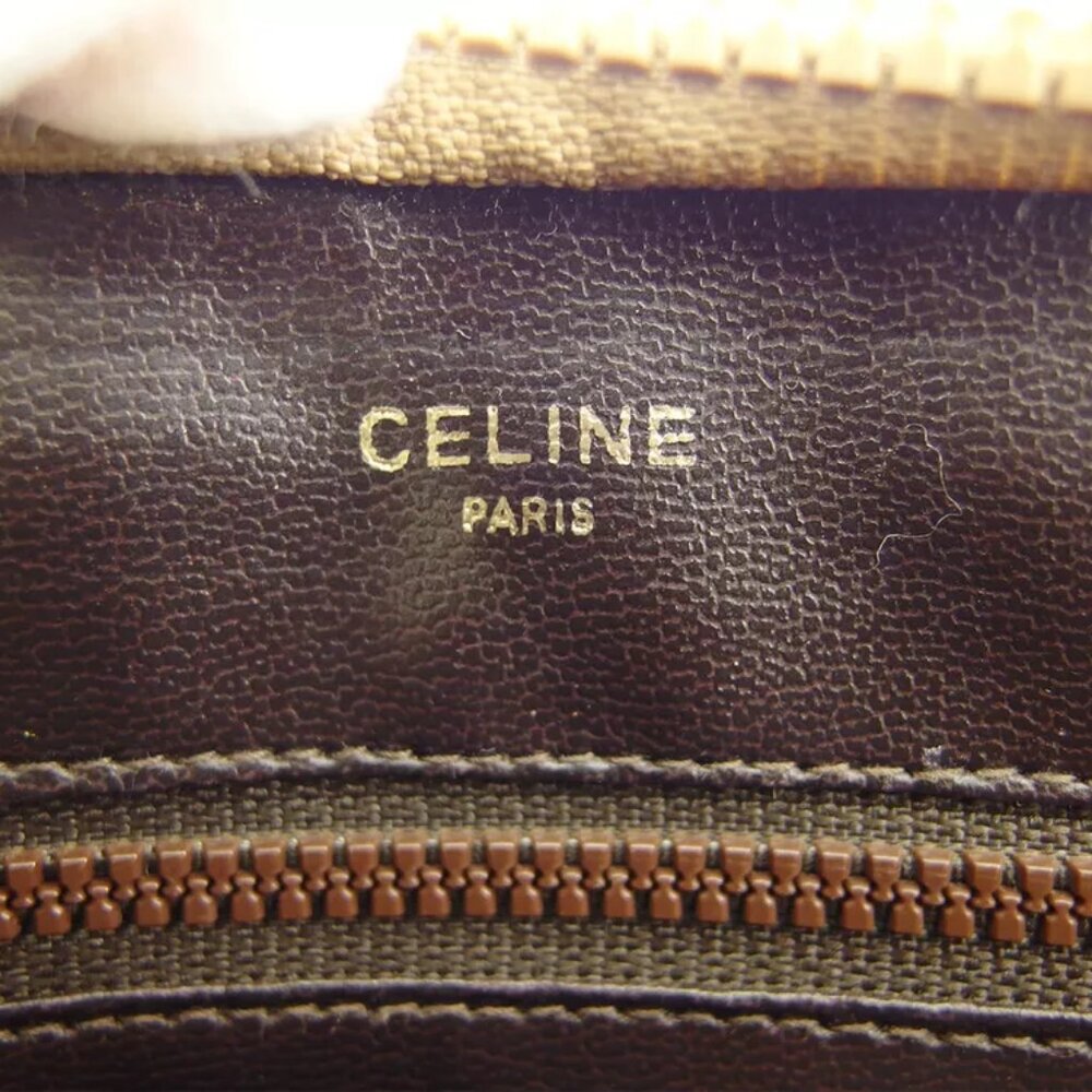 CELINE clutch bag macadam beige PVC ?~ leather Authentic - Picture 8 of 9